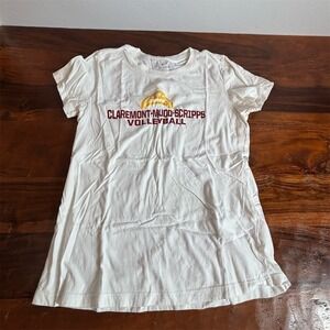 Nike Tee Claremont-Mudd-Scripps Volleyball Graphic T-Shirt Womens M White